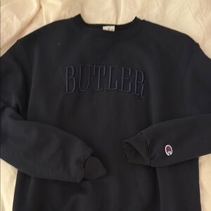 Champion Men's Dark Blue Crewneck Sweater Butler University